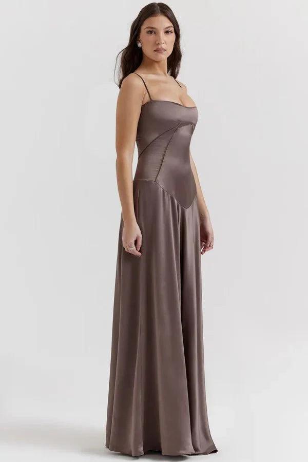Gabriella | The Silky Satin Corset Maxi Dress