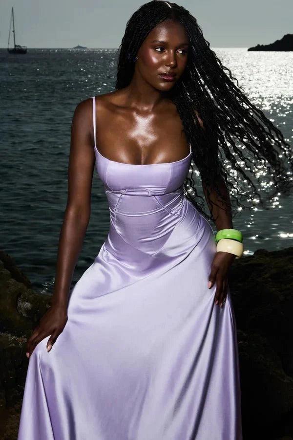 Gabriella | The Silky Satin Corset Maxi Dress