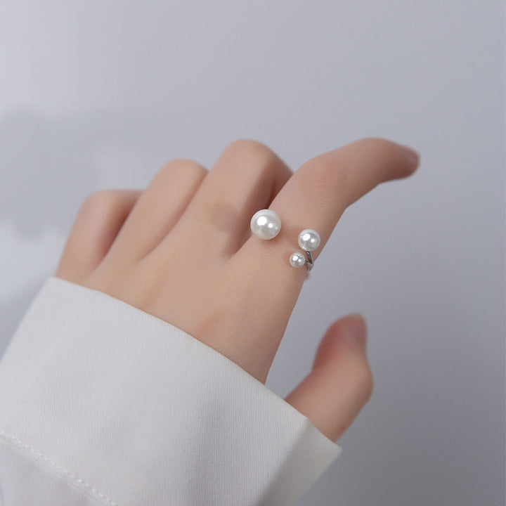Adjustable Triple Pearl Ring