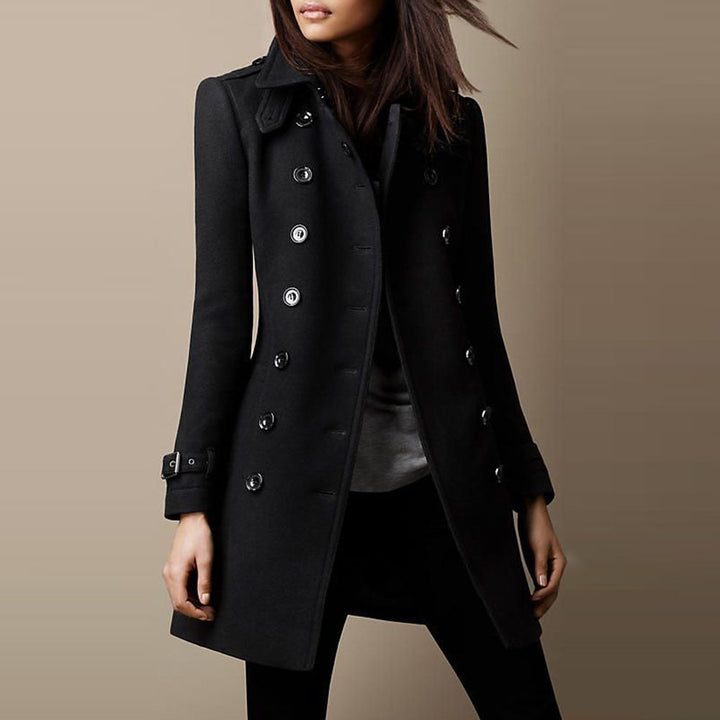 Zuria | Elegant Long Buttoned Winter Coat