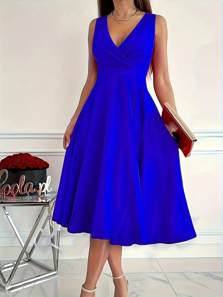 Tamsin | V-Neck A-Line Midi Dress