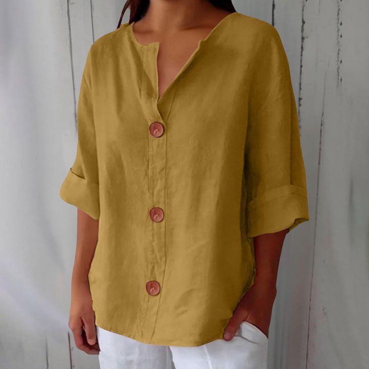Livia | Relaxed Linen Button Blouse