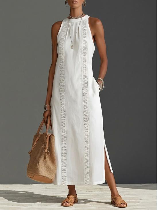 Jimena | Relaxed Lace White Maxi Dress