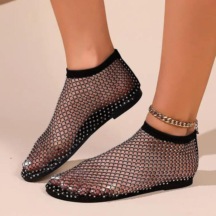 Dakota | Rhinestone Midnight Flats
