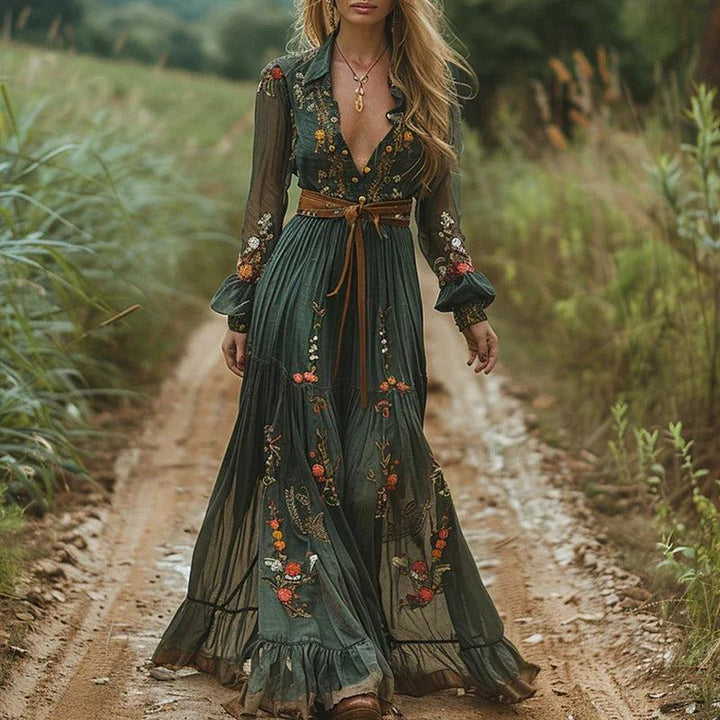 Maya | Bohemian Floral Maxi Dress