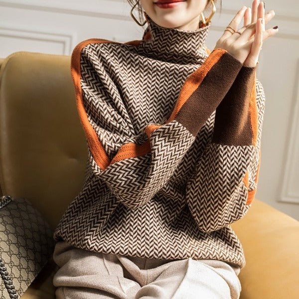 Kaia | High Neck Marled Sweater
