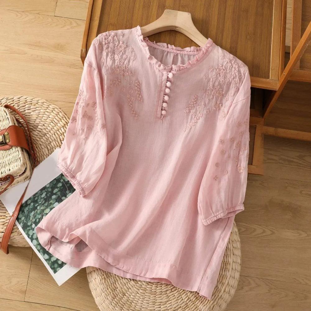 Delilah | Floral Button-Front Blouse