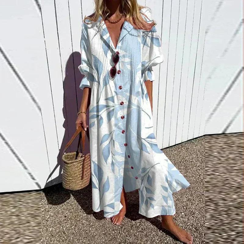 Jade | Floral V-Neck Long Sleeve Maxi