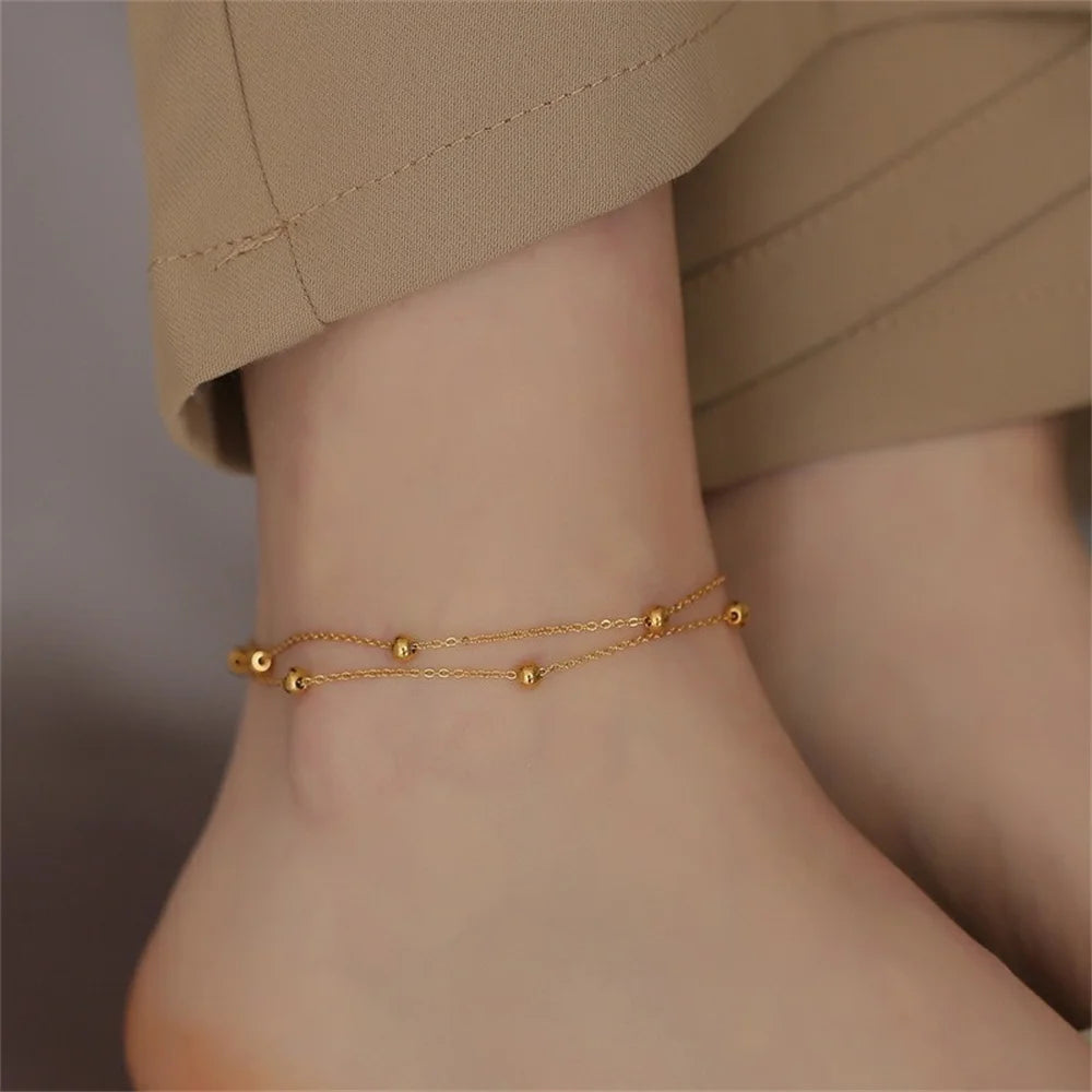 Stainless Steel Bead Anklet