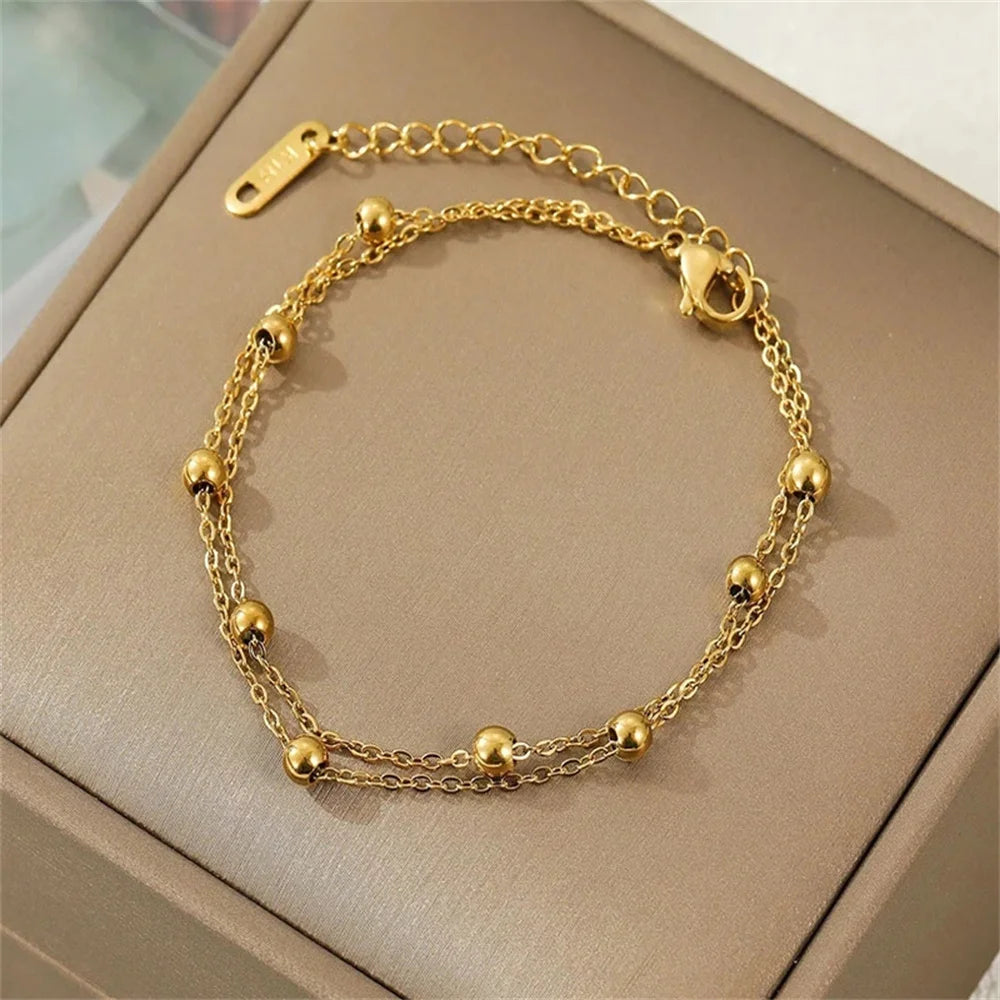 Stainless Steel Bead Anklet