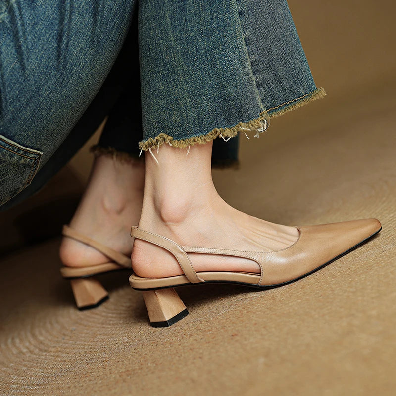 Camille| Genuine Leather Heels