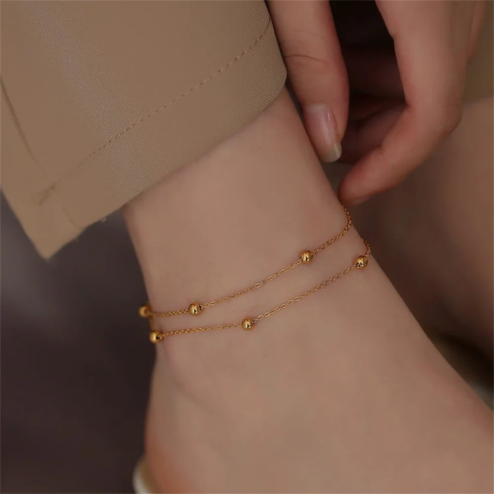 Stainless Steel Bead Anklet