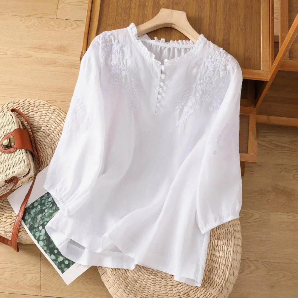 Delilah | Floral Button-Front Blouse