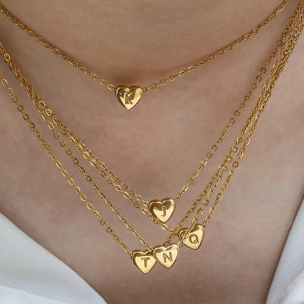 Necklace Heart Letter Pendant