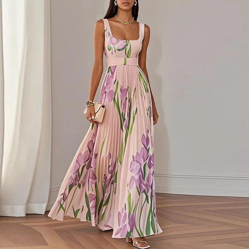 Bethany | A-Line Maxi Dress – Floral Print Women