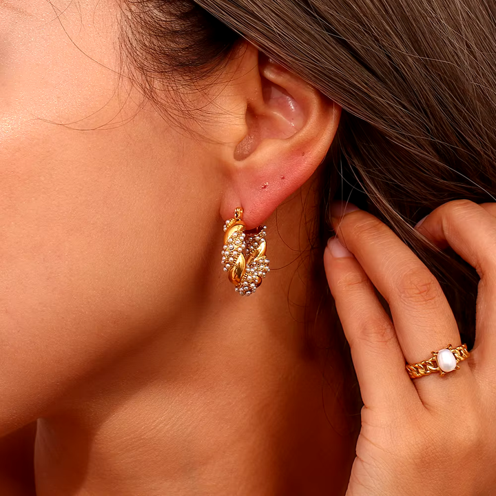 Spiral Gold-plated Vintage Earrings