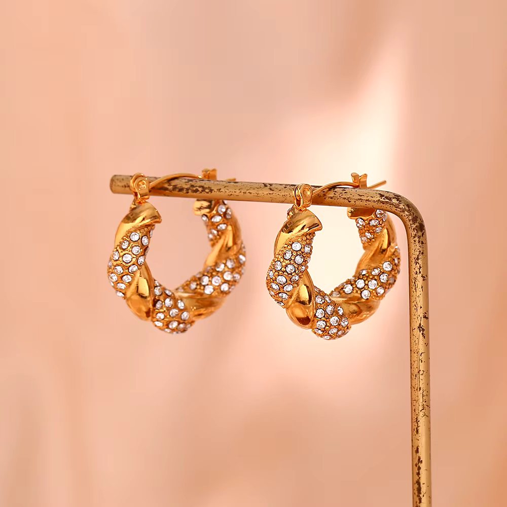 Spiral Gold-plated Vintage Earrings