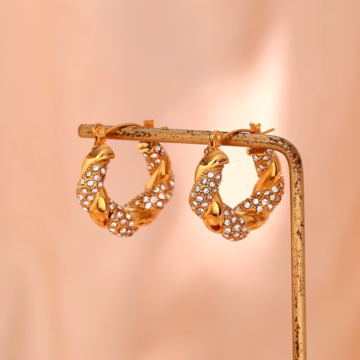 Spiral Gold-plated Vintage Earrings