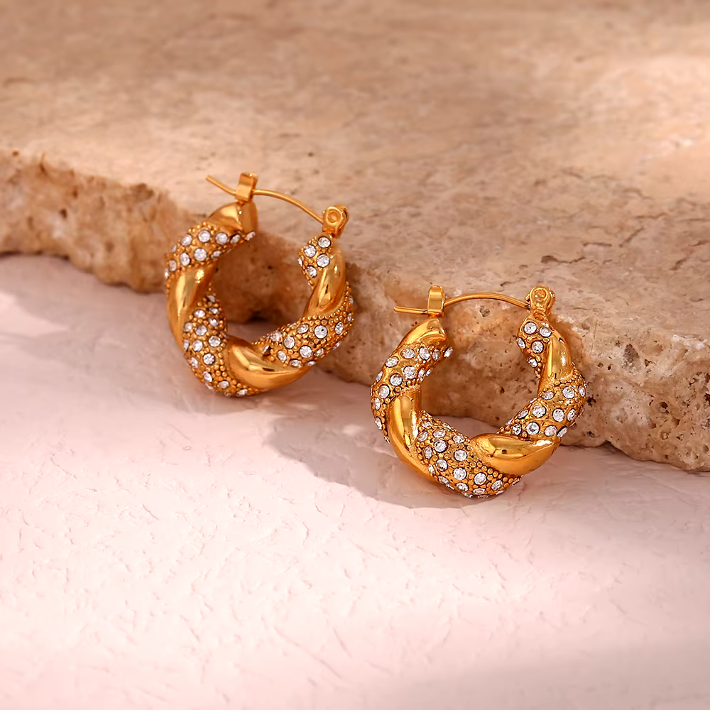 Spiral Gold-plated Vintage Earrings