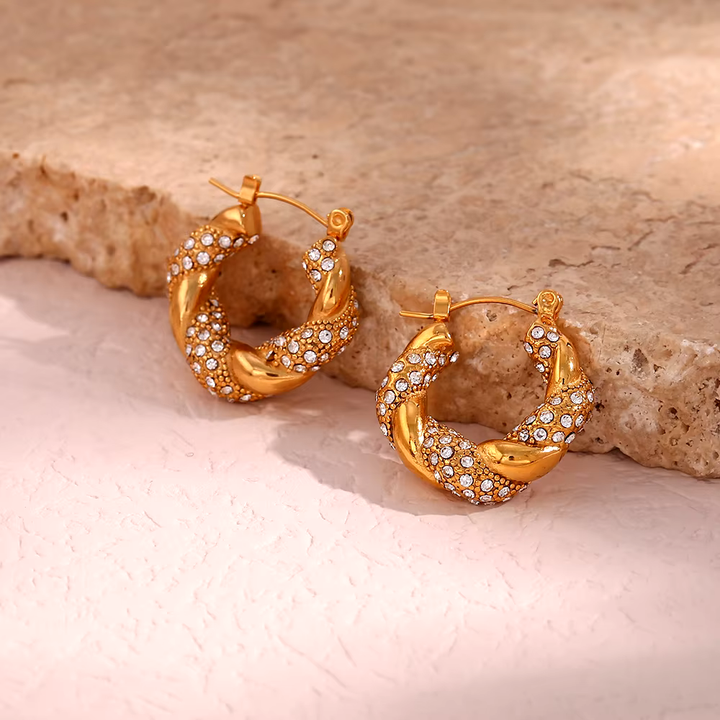 Spiral Gold-plated Vintage Earrings