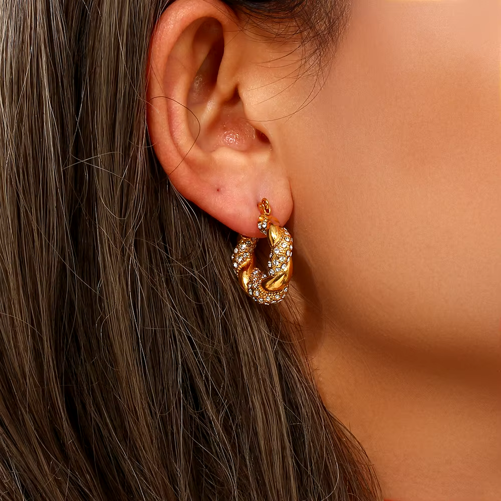 Spiral Gold-plated Vintage Earrings