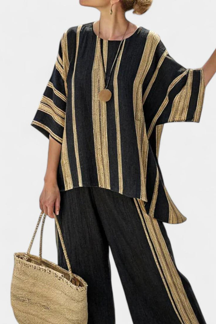 Reese | Stylish Striped Summer Outfit with Relaxed Linen Pants