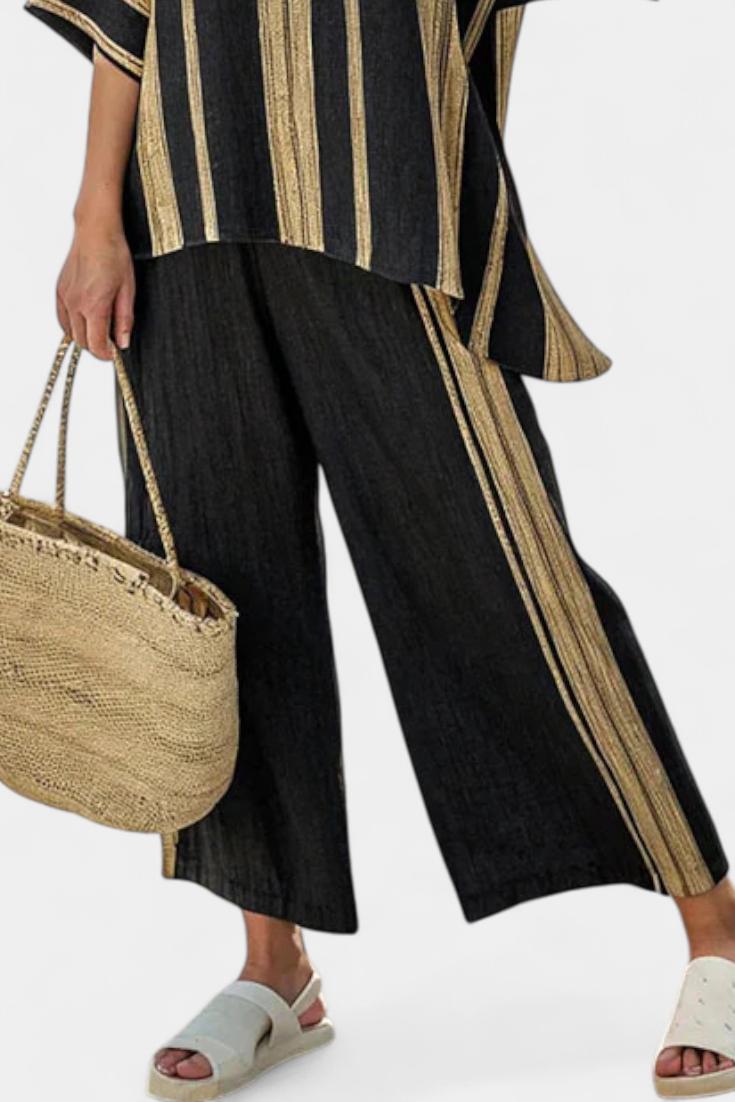 Reese | Stylish Striped Summer Outfit with Relaxed Linen Pants