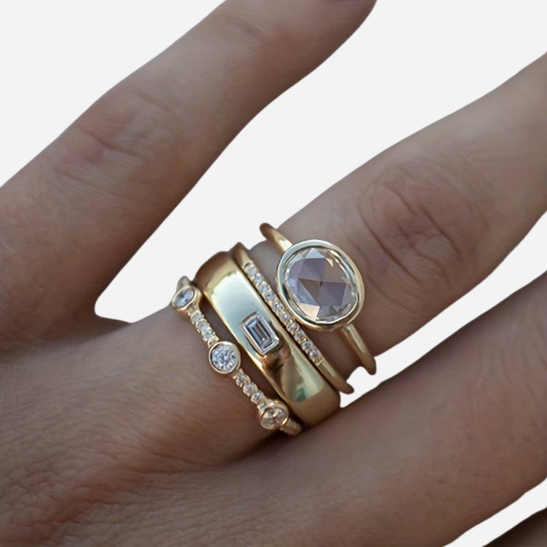 Vintage Zirconia Ring Set