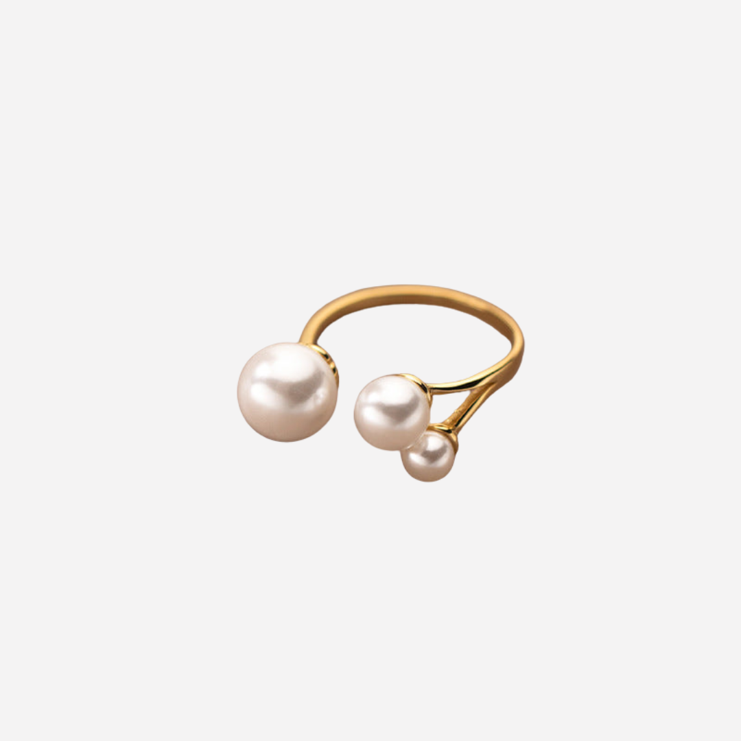 Adjustable Triple Pearl Ring
