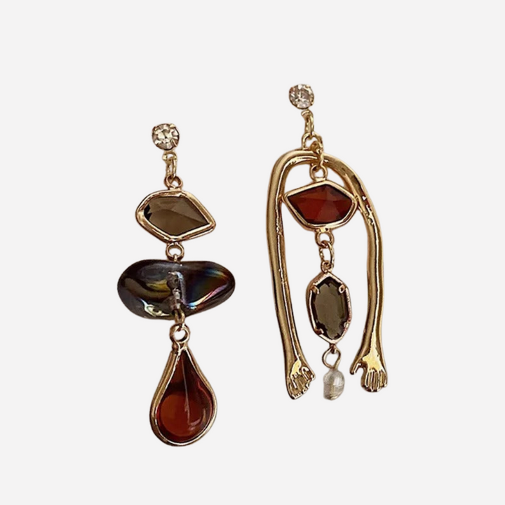 Vintage Humanoid-Shaped Hanging Earrings