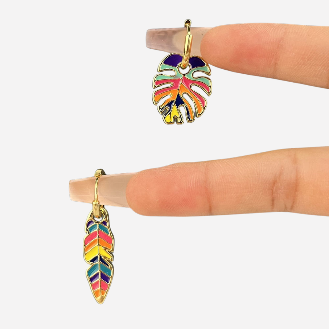 Bohemian Tropical Feather Earrings