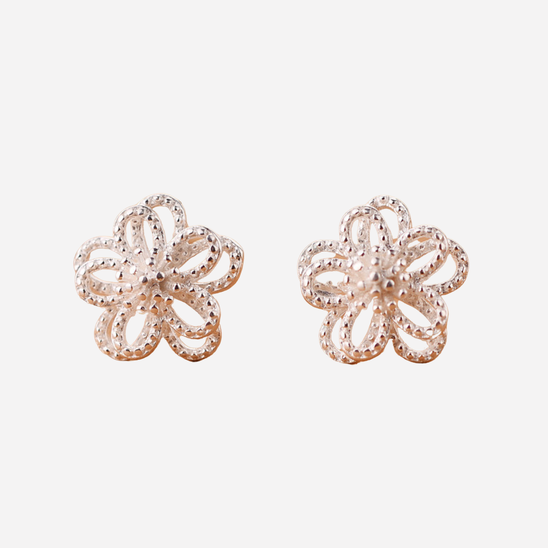 Fine Flower Earrings with Petals