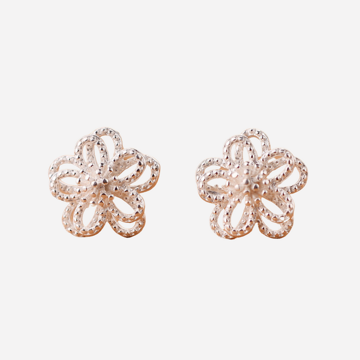 Fine Flower Earrings with Petals