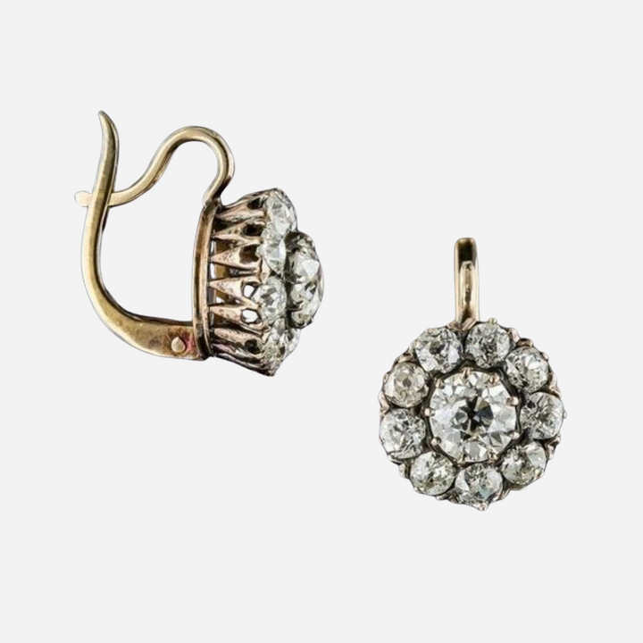 Vintage Earrings With Gemstone Inlay