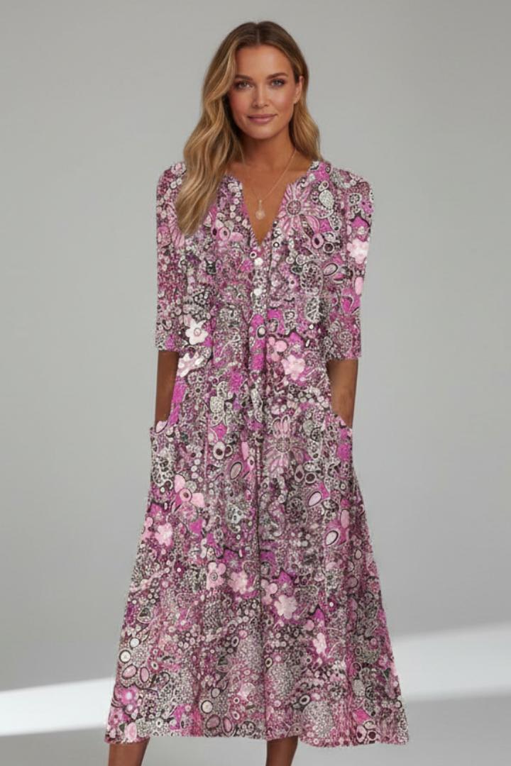 Keely | Women’s Quarter Sleeve Midi Dress