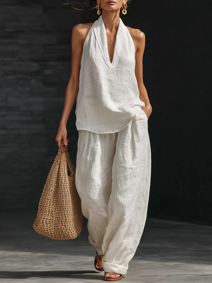 Zoë | Sleeveless Set with Wide Leg Pants