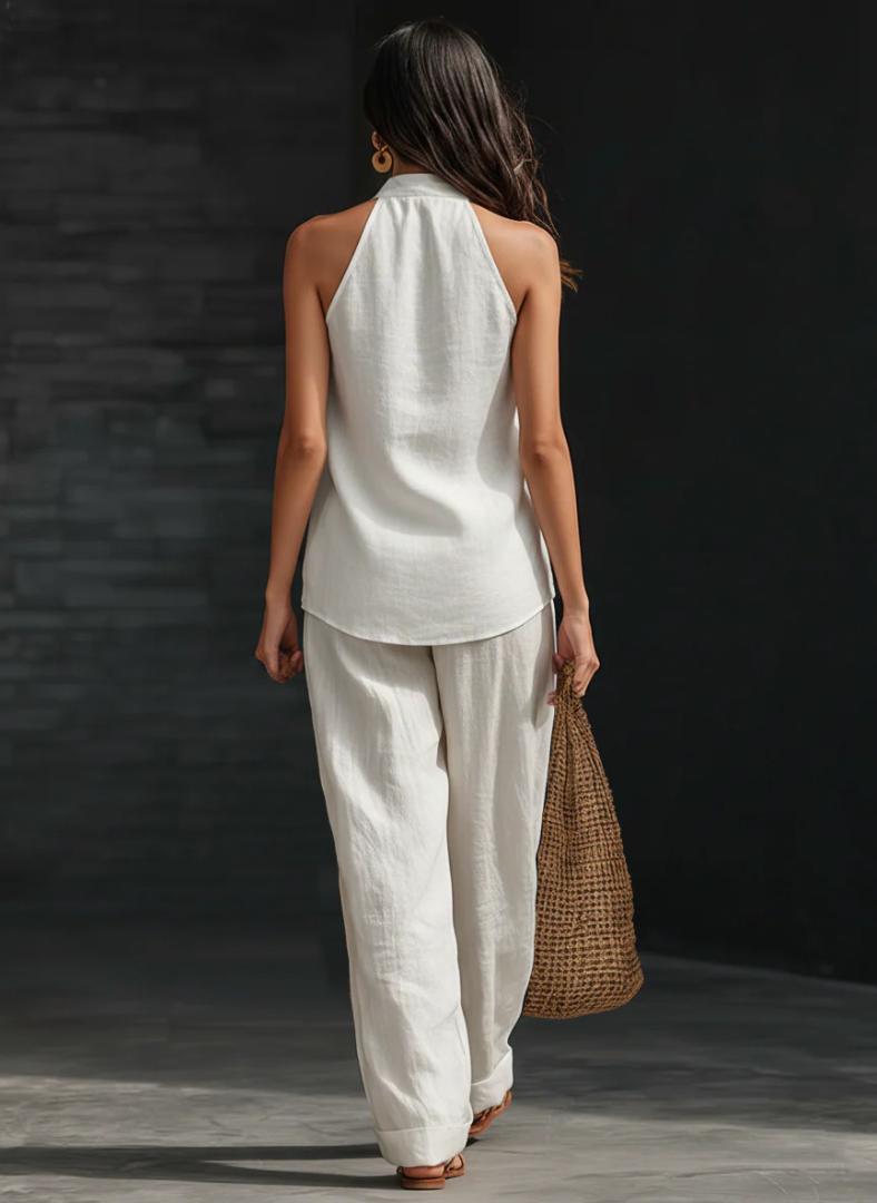Zoë | Sleeveless Set with Wide Leg Pants