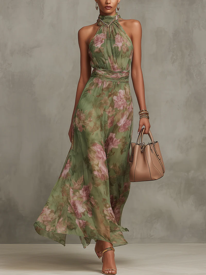Lacey | Floral Halter Maxi Dress