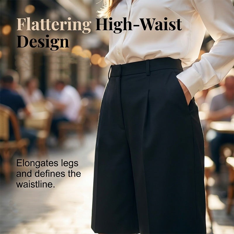 Clara | Relaxed Wide-Leg Bermuda Shorts