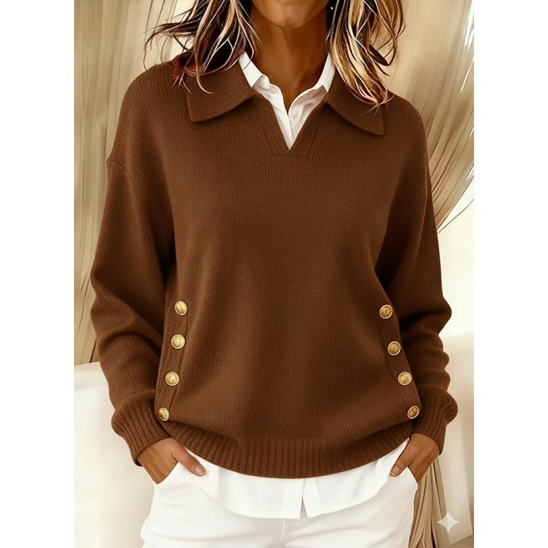 Vicenta | Polo-Collar Oversized Knit Sweater