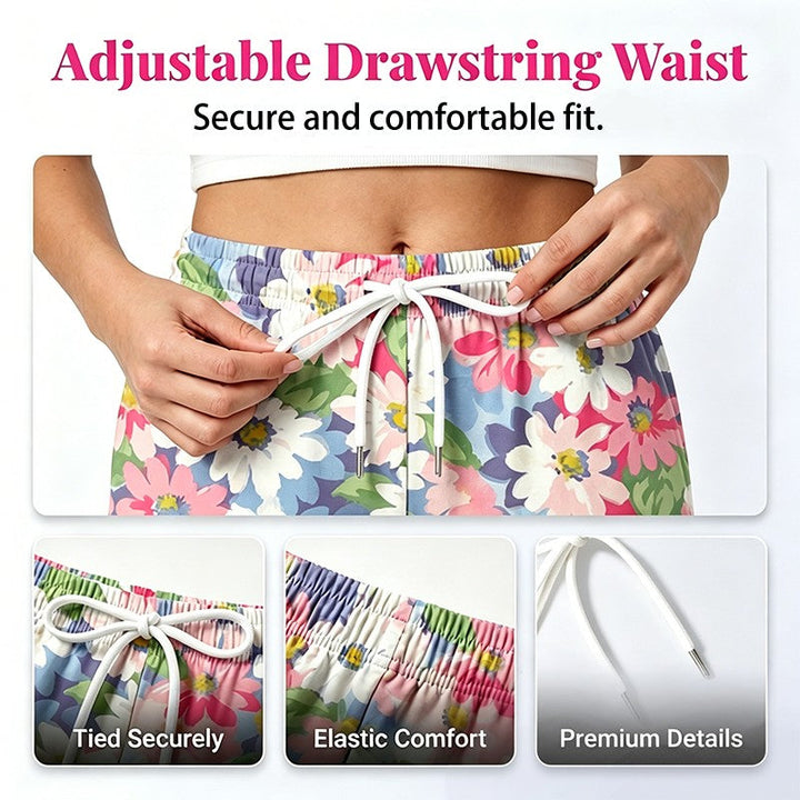 Anna | Floral Drawstring Casual Trousers