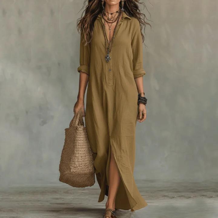 Haven | Women’s Linen Long Shirt Dress
