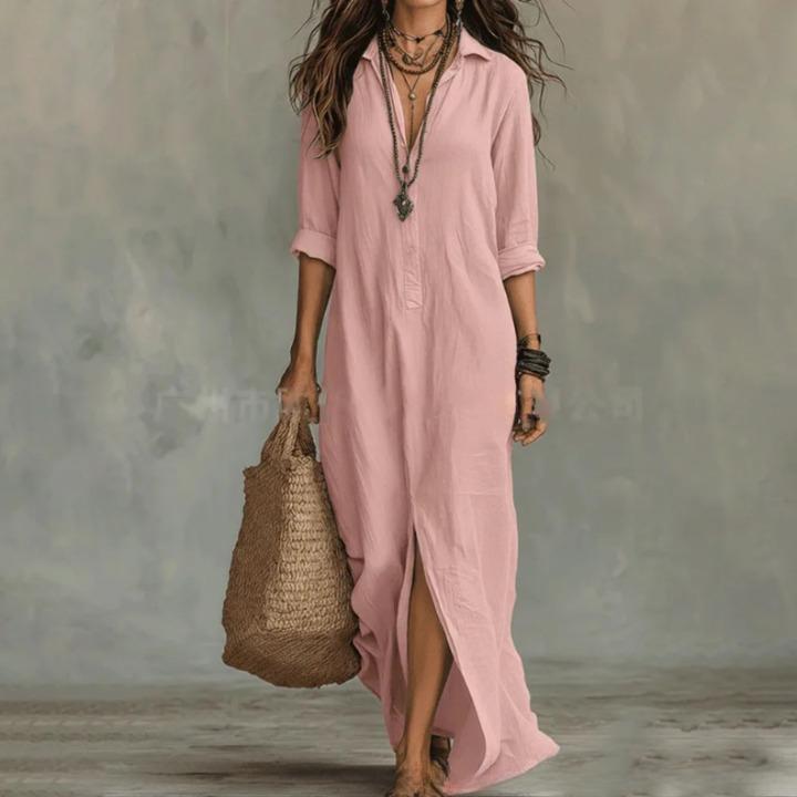 Haven | Women’s Linen Long Shirt Dress