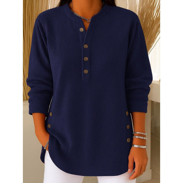 Ruby | Ribbed Knit Henley Top