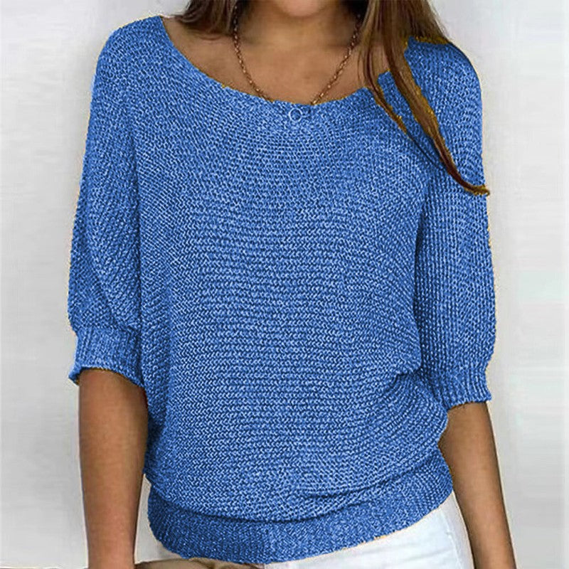 Brigitte | Relaxed Knit Off-Shoulder Sweater