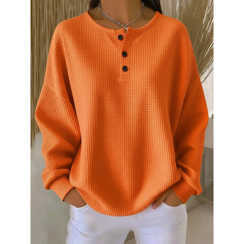 Milagros | Loose-Fit Henley Sweatshirt