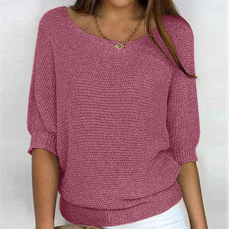 Brigitte | Relaxed Knit Off-Shoulder Sweater