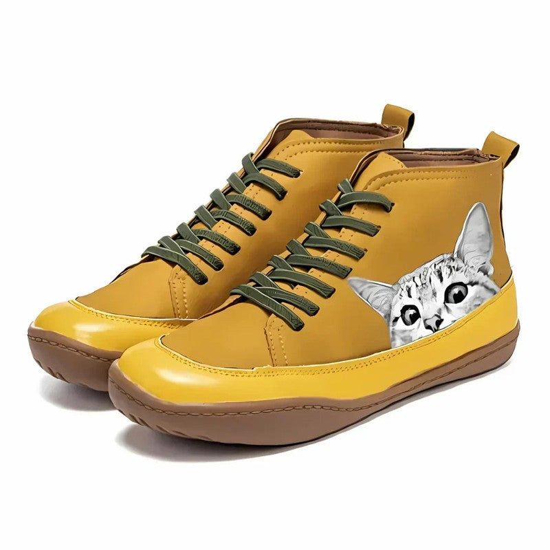 Eliza | Cat Graphic Ankle Boots