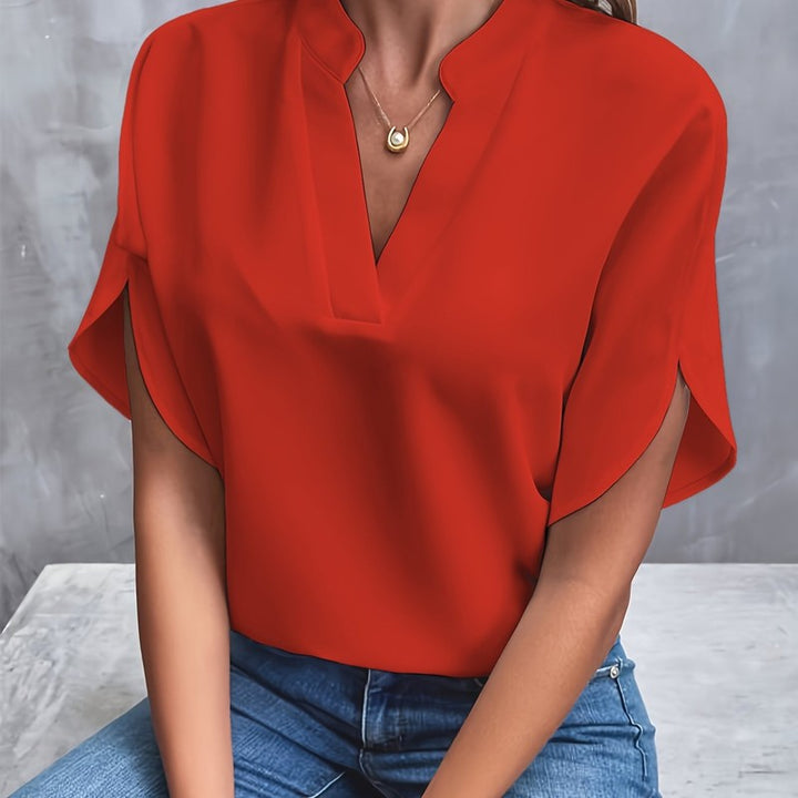 Women Blouse | Relaxed V-Neck Draped Top
