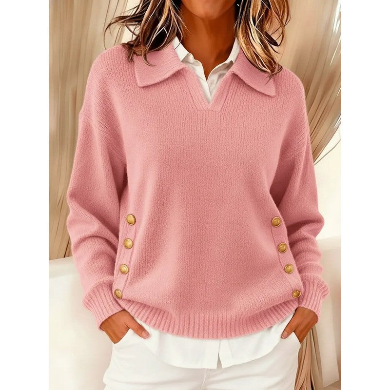 Vicenta | Polo-Collar Oversized Knit Sweater